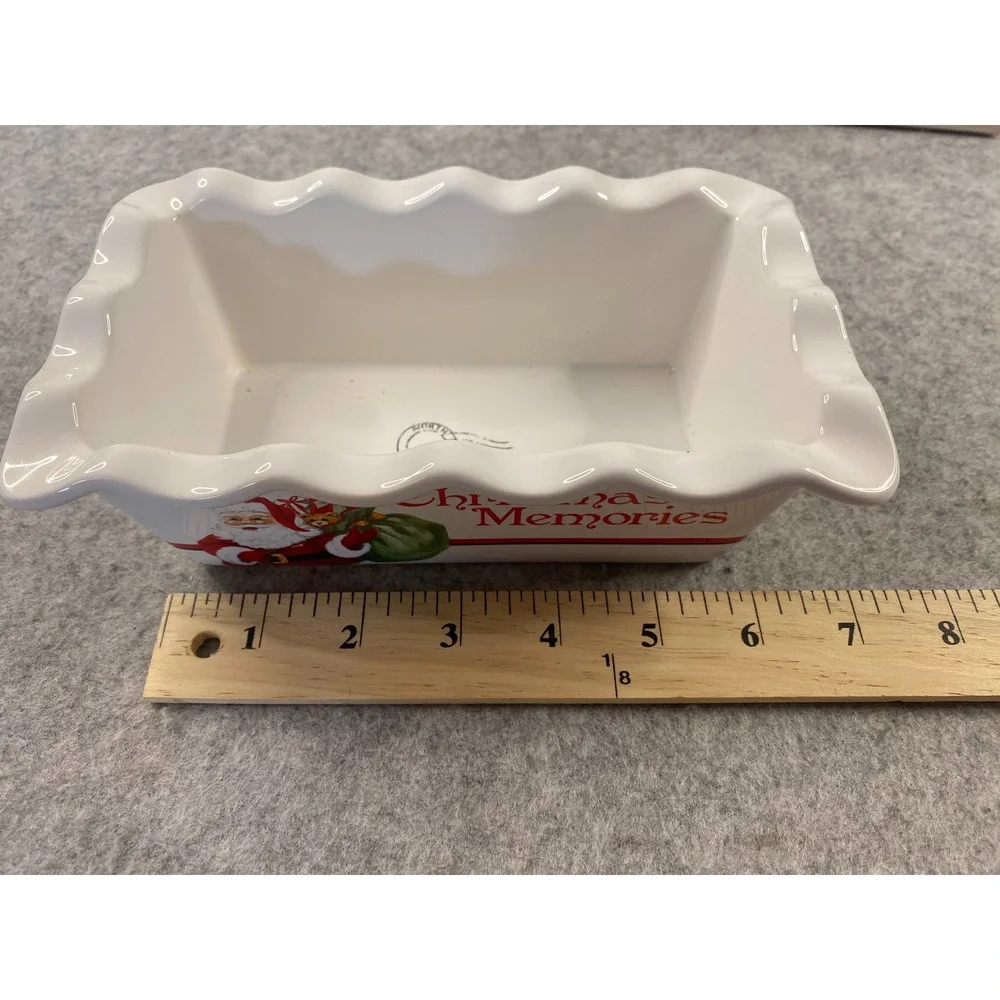 Fitz and Floyd Letters to Santa Christmas Memories Ceramic Loaf Pan NIB